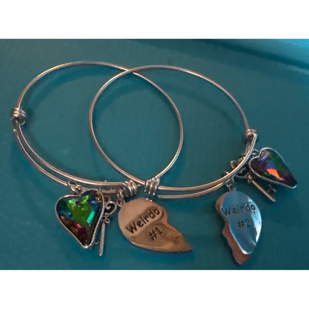 NEW Best Friends/Sisters/Cousins/Erc 2pc Silver Bracelet Set, Weirdo #1 &‎ #2